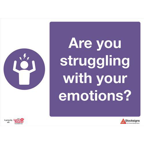 Mental Health 10/4mm Correx Signs - Are You Struggling 300x400mm