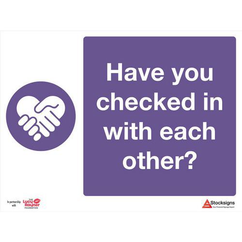 Mental Health 10/4mm Correx Signs - Have You Checked In 300x400mm