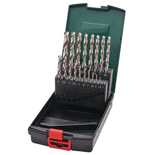 19 Piece HSS Drill Bit Set - with Storage Case - Metabo
