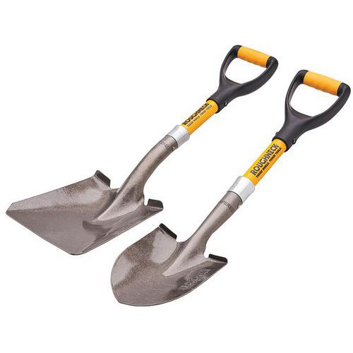 Bulk & Round Micro Shovel Twin Pack - Soft Grip Handle - Roughneck