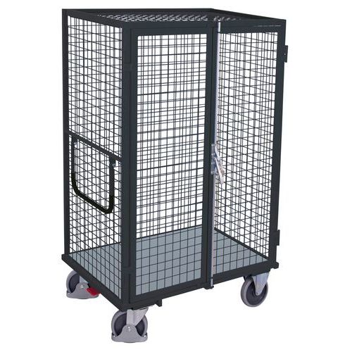 Mesh trolley with hinged doors - 500 kg