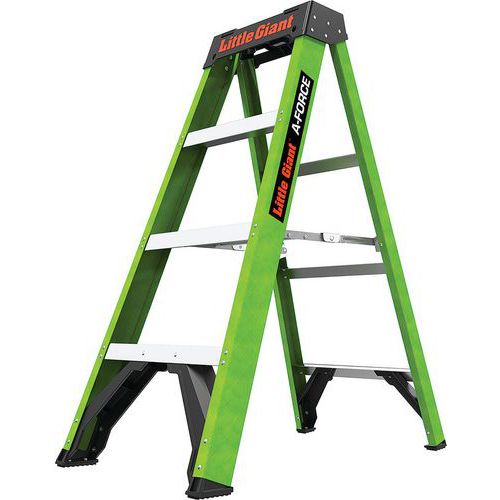 Little Giant A Frame Step Ladder - Green HiViz Fibreglass - A-FORCE