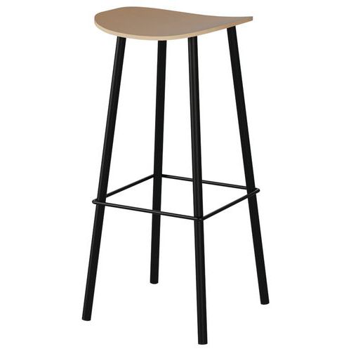 Malibu beech stool with steel base - Manutan Expert