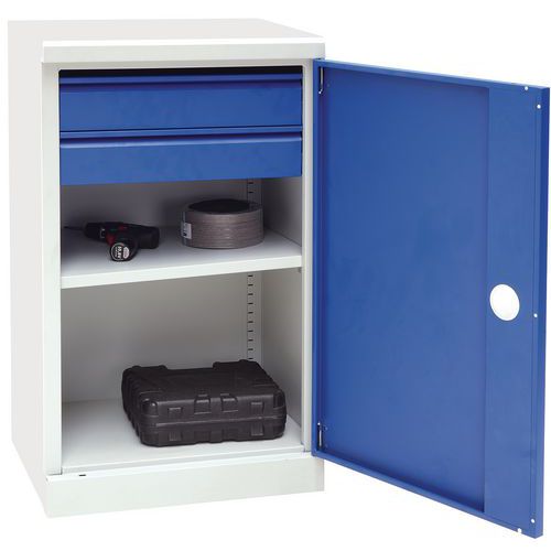 Low Metal Cupboard - Drawers & Shelves - Workshop Pedestals - Manutan Expert Low Metal Cupboard - Drawers & Shelves - Workshop Pedestals - Manutan Expert
