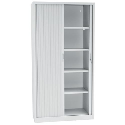 Tambour Door Metal Cupboards - 4 Shelf - HxW 1950x1000mm - Manutan