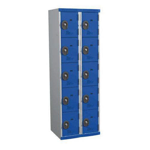 Seamline Optimum® 10-compartment locker - 2 columns - Width: 300 mm - On base - Acial