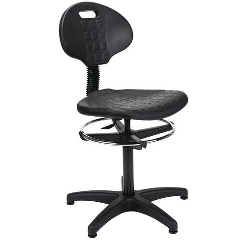 Ergonomic Laboratory/Draughtsman Chair - Polyurethane - Manutan Expert