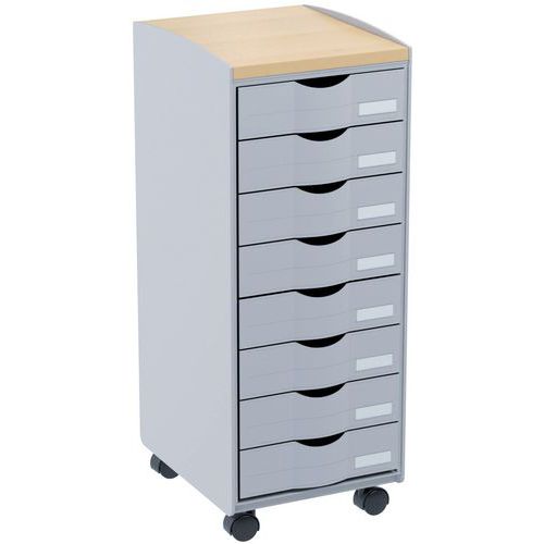 Mobile trolley with drawers - 8 drawers - Paperflow