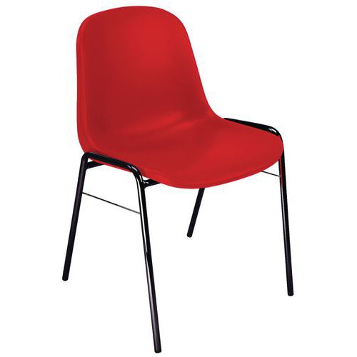 Plastic Office Chair - Black Frame - Stackable - Manutan Expert