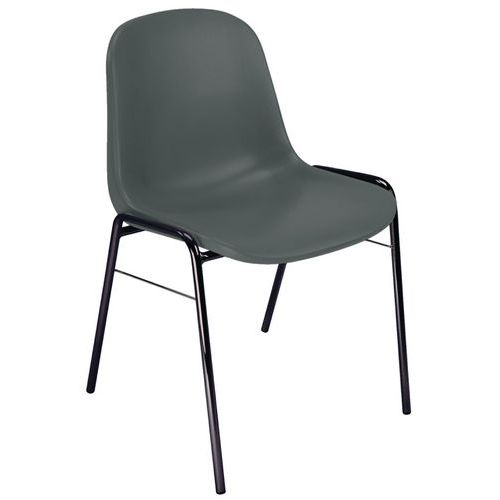 Plastic Office Chair - Black Frame - Stackable - Manutan Expert