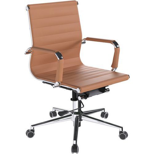 Ergonomic Office Armchair - Bonded Leather/Fabric - Mobile/Cantilever