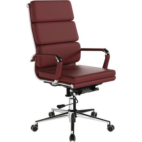 Ergonomic Office Armchair - Chrome & Bonded Leather - Eliza Tinsley