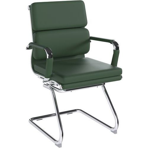 Cantilever Office Armchair - Chrome & Bonded Leather - Eliza Tinsley