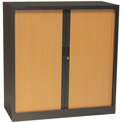 Low two-tone cabinet with tambour doors - Manutan Orel
