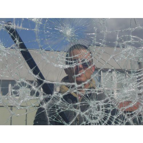 Safety film for glazing measuring less than 3 m²