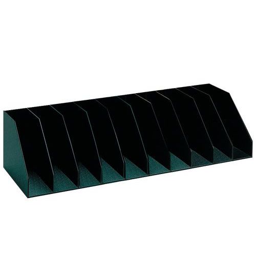 Vertical organiser with fixed separators for cabinets - Black - Paperflow