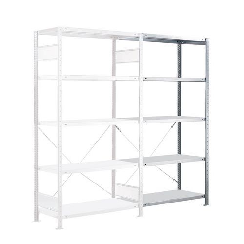 Easy-Fix lightweight shelving - Single-sided - H 2500 mm - Galvanised - Schulte