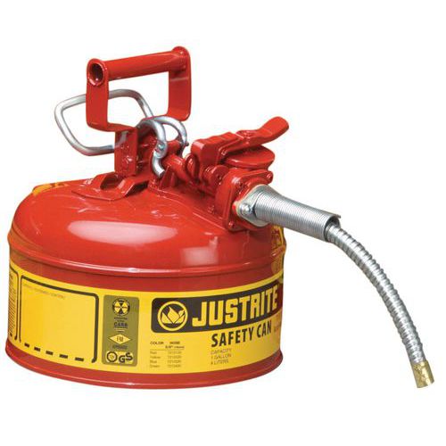 Justrite Round Dispensing Safety Cans for Spill Control and Safety