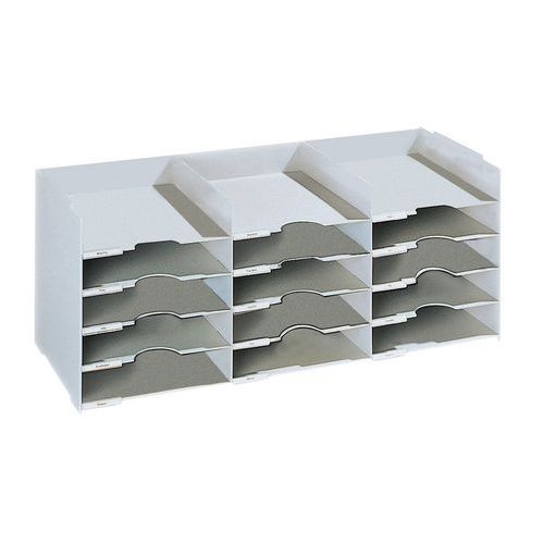 Horizontal multi-compartment organiser - Grey - Paperflow