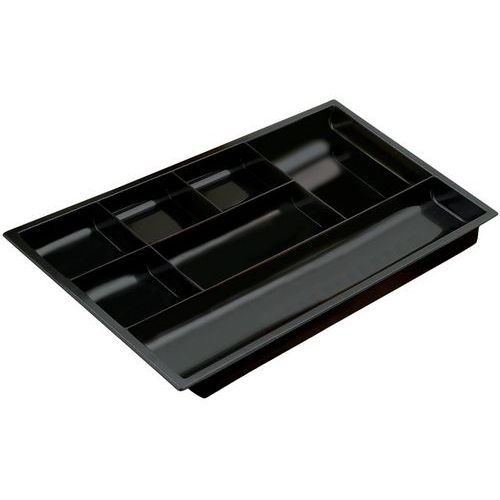 Black drawer organiser with seven compartments - CEP Black drawer organiser with seven compartments - CEP