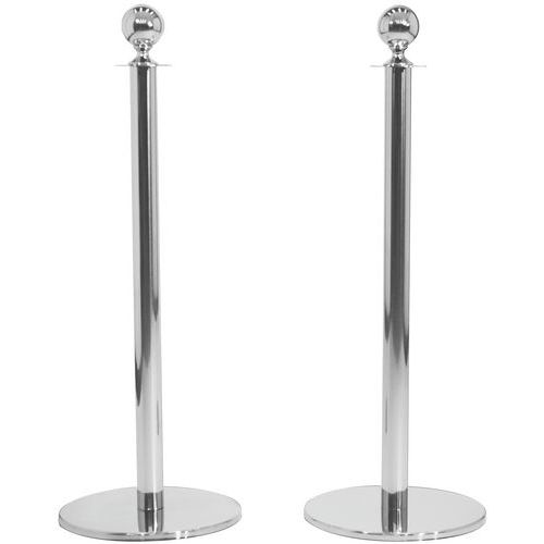 Belt Barrier Posts For Velvet Rope - Chrome Or Brass Finish - Manutan Expert