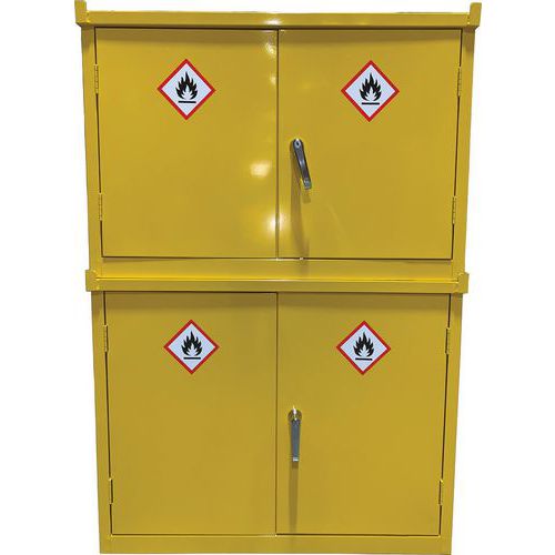 2 COSHH Stackable 4 Door Cabinets - Flammable Material Storage - Elite