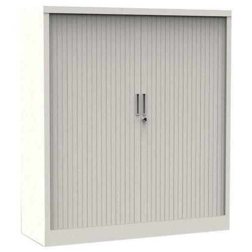 Premium one-colour cabinet with tambour doors - Height 136 cm