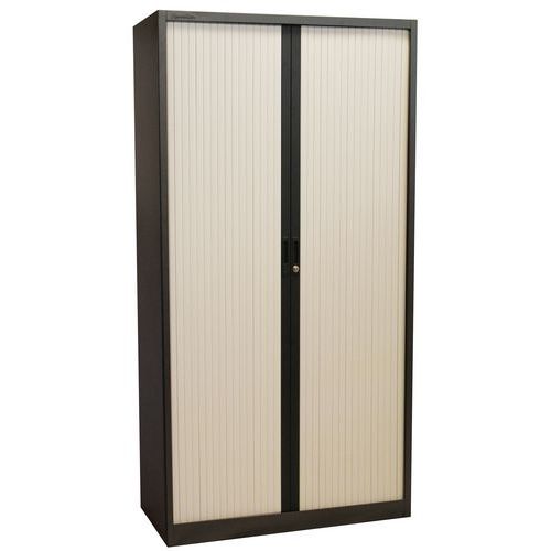 Tall two-tone cabinet with tambour doors - Manutan Expert Orel