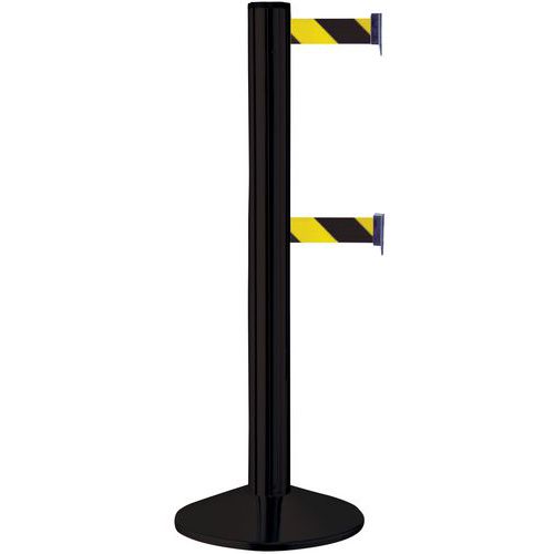 Belt Barrier/Crowd Control Posts - 2 Retractable Belts - Manutan Expert