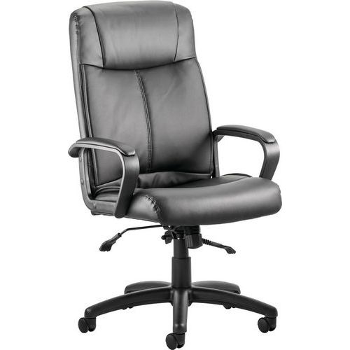 Black Executive Chair - Stylish Faux Leather - Ergonomic & Adjustable Black Executive Chair - Stylish Faux Leather - Ergonomic & Adjustable