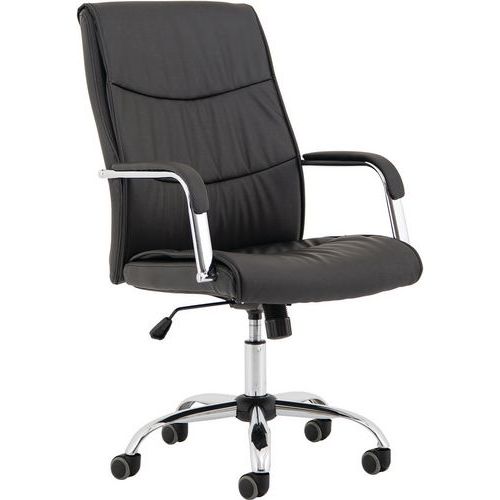 Black Office Chair - High Back - Luxury Faux Leather - Ergonomic Arms Black Office Chair - High Back - Luxury Faux Leather - Ergonomic Arms