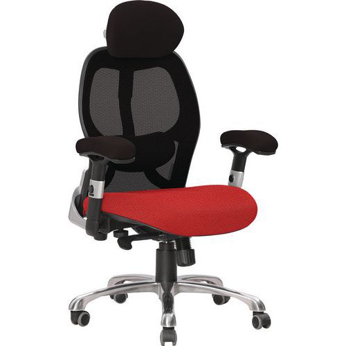 Executive High Back Mesh Chair - Adjustable Ergonomic Arms - 24 Hour