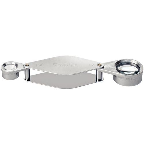 Double folding magnifier - 8x and 15x magnification Double folding magnifier - 8x and 15x magnification
