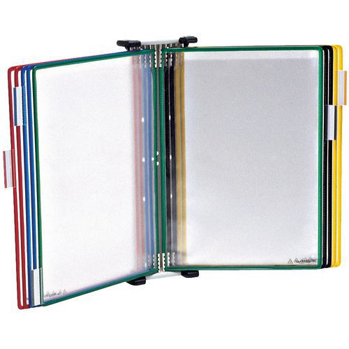 Flip file wall unit with 10 x A4 sized pockets Tarifold Manutan.co.uk