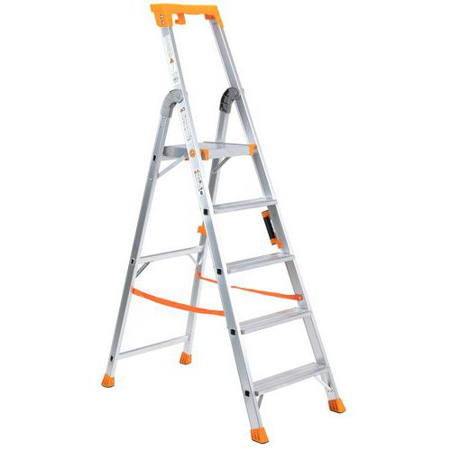 Professional 150kg Aluminium Stepladder - 3 To 8 Steps - Manutan Expert