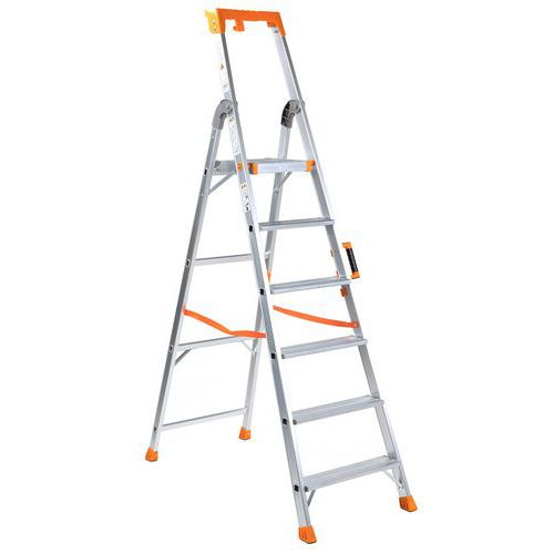 Professional 150kg Aluminium Stepladder - 3 To 8 Steps - Manutan Expert