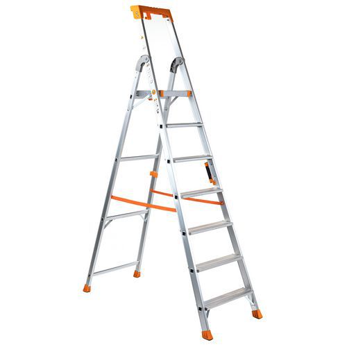 Professional 150kg Aluminium Stepladder - 3 To 8 Steps - Manutan Expert
