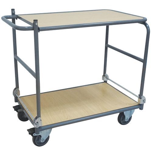 Folding trolley - 2 shelves - Capacity 150 kg - Manutan Folding trolley - 2 shelves - Capacity 150 kg - Manutan