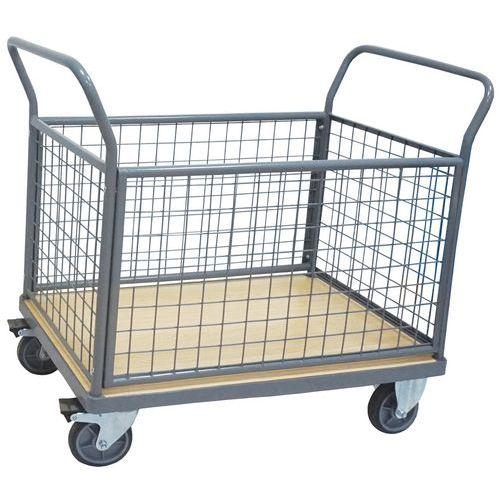 Mesh Back Platform Trolley - 4 Sided - 500kg - Manutan