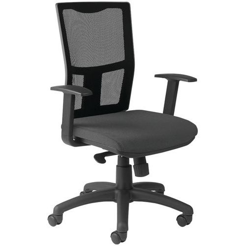 Black fixed armrest armchair - Manutan Expert