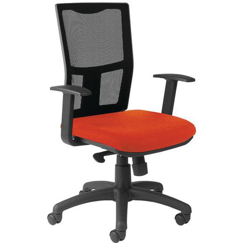 Black fixed armrest armchair - Manutan Expert