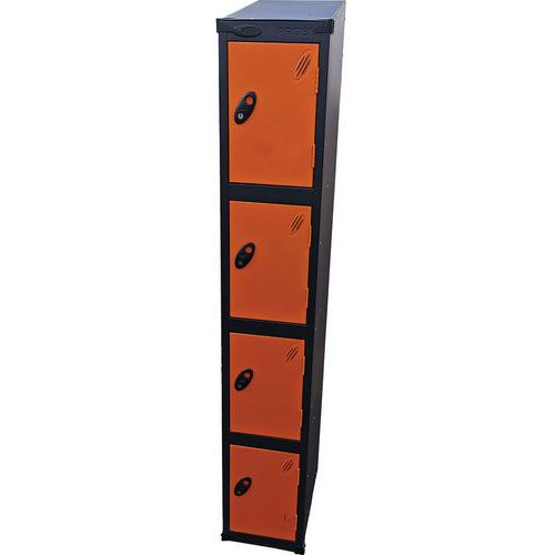 Used Orange/Black 4 Door Antibac Locker - 1930x305x460mm - Probe Used Orange/Black 4 Door Antibac Locker - 1930x305x460mm - Probe