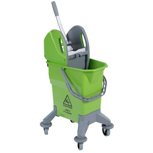 Mobile Mop Bucket With Wringer & Spout - 25 Litre Capacity - Manutan