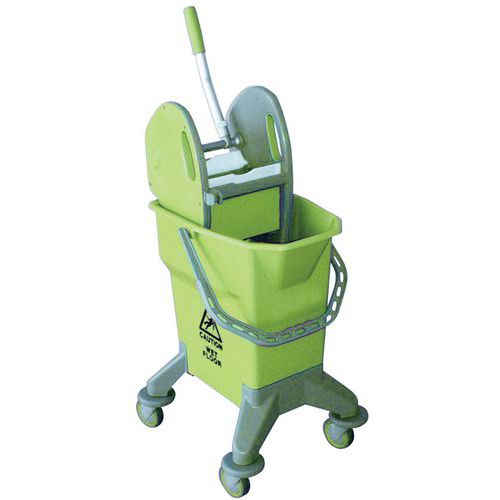 Bucket on wheels with press - 25 l - Manutan Bucket on wheels with press - 25 l - Manutan