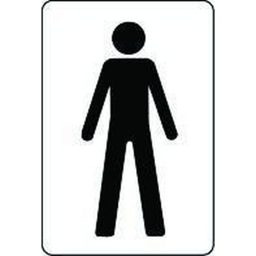 Male Toilet Pictorial Sign - Black & White for Navigation & Safety