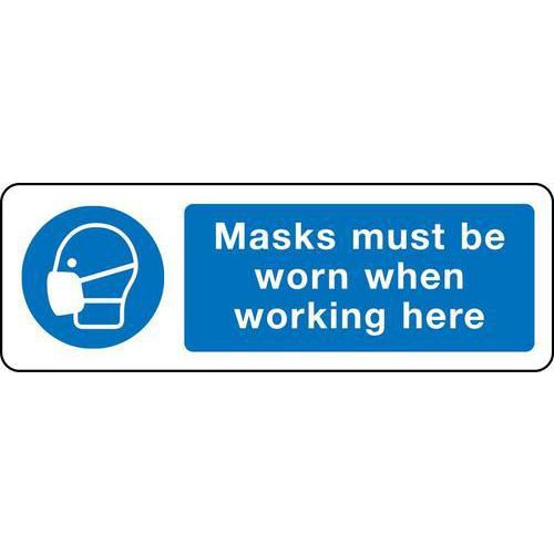 Masks Must Be Worn When Working Here Sign for Safety & Protection