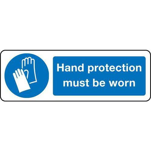Hand Protection Must Be Worn Sign for Industrial Safety and Protection