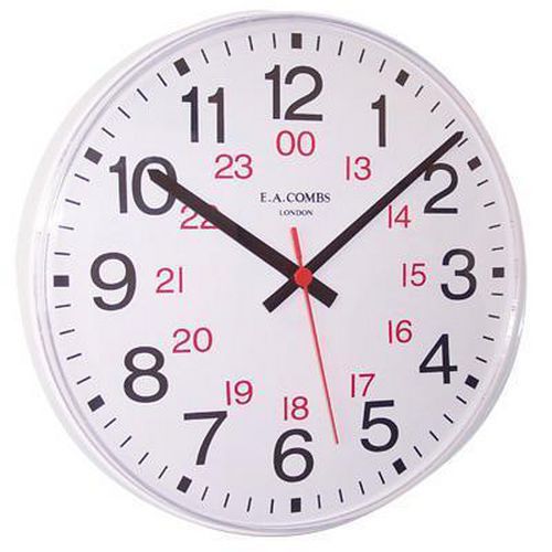 24 Hour Wall Clocks - Large Easy To Read Face - Batteries Included