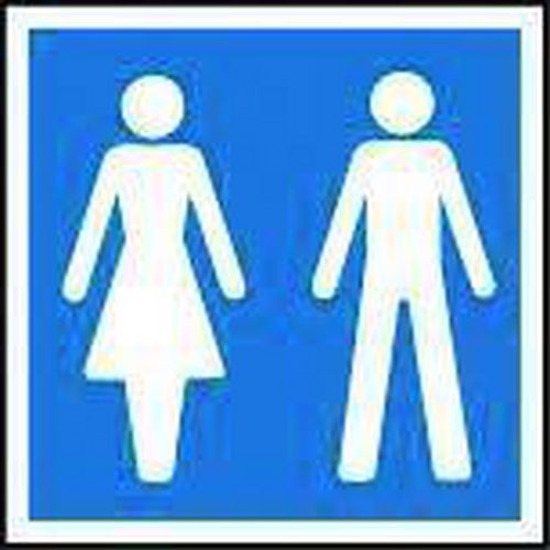 Female/Male Toilets Sign - Blue & White