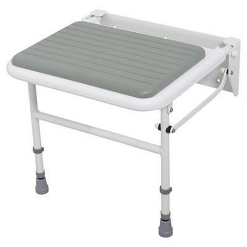 Padded Folding Shower Seat With Legs - White